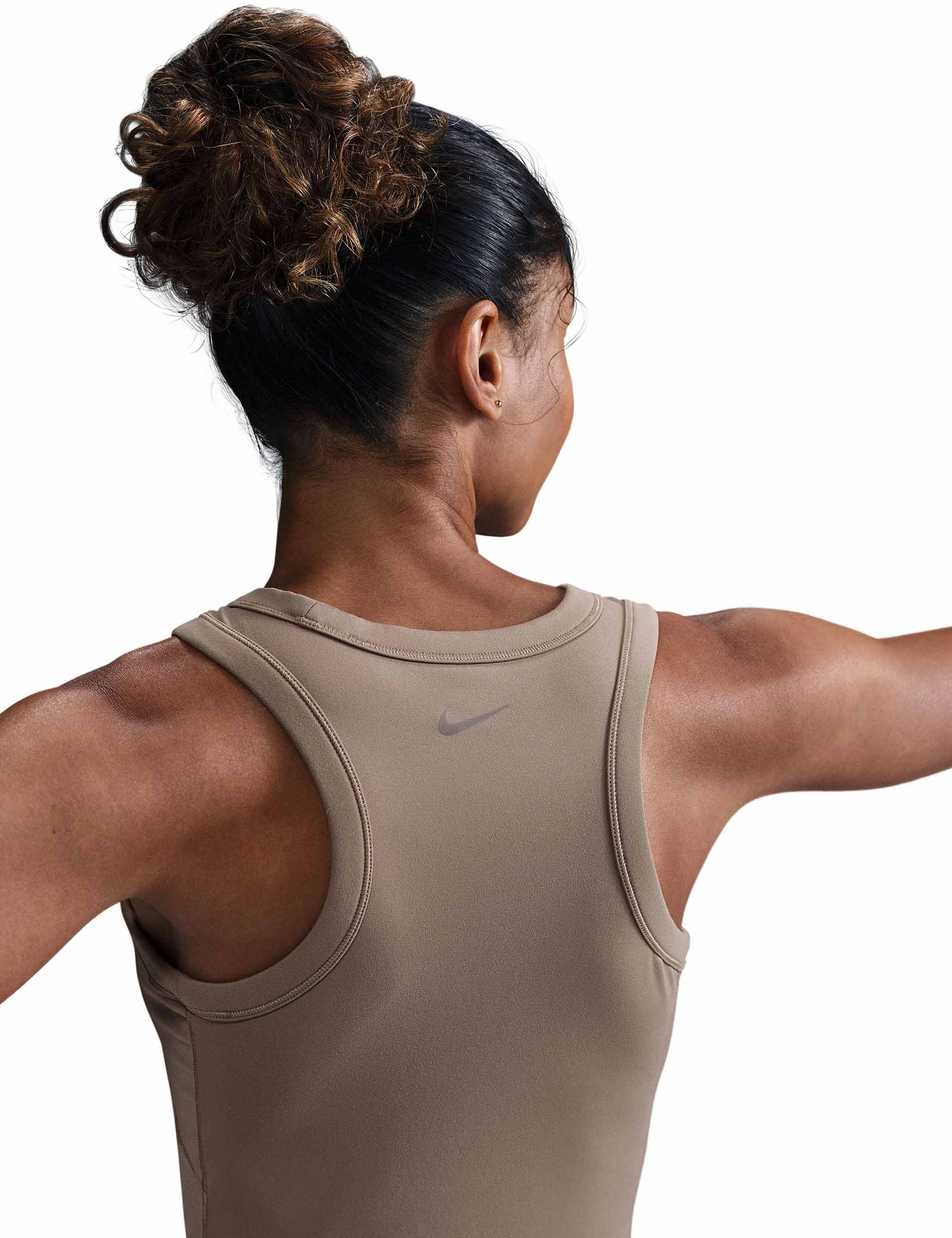 Dri-FIT Cropped Tank Top for Women - Mink Brown & Black - Moisture-Wicking Workout Top for Yoga, Running & Gym