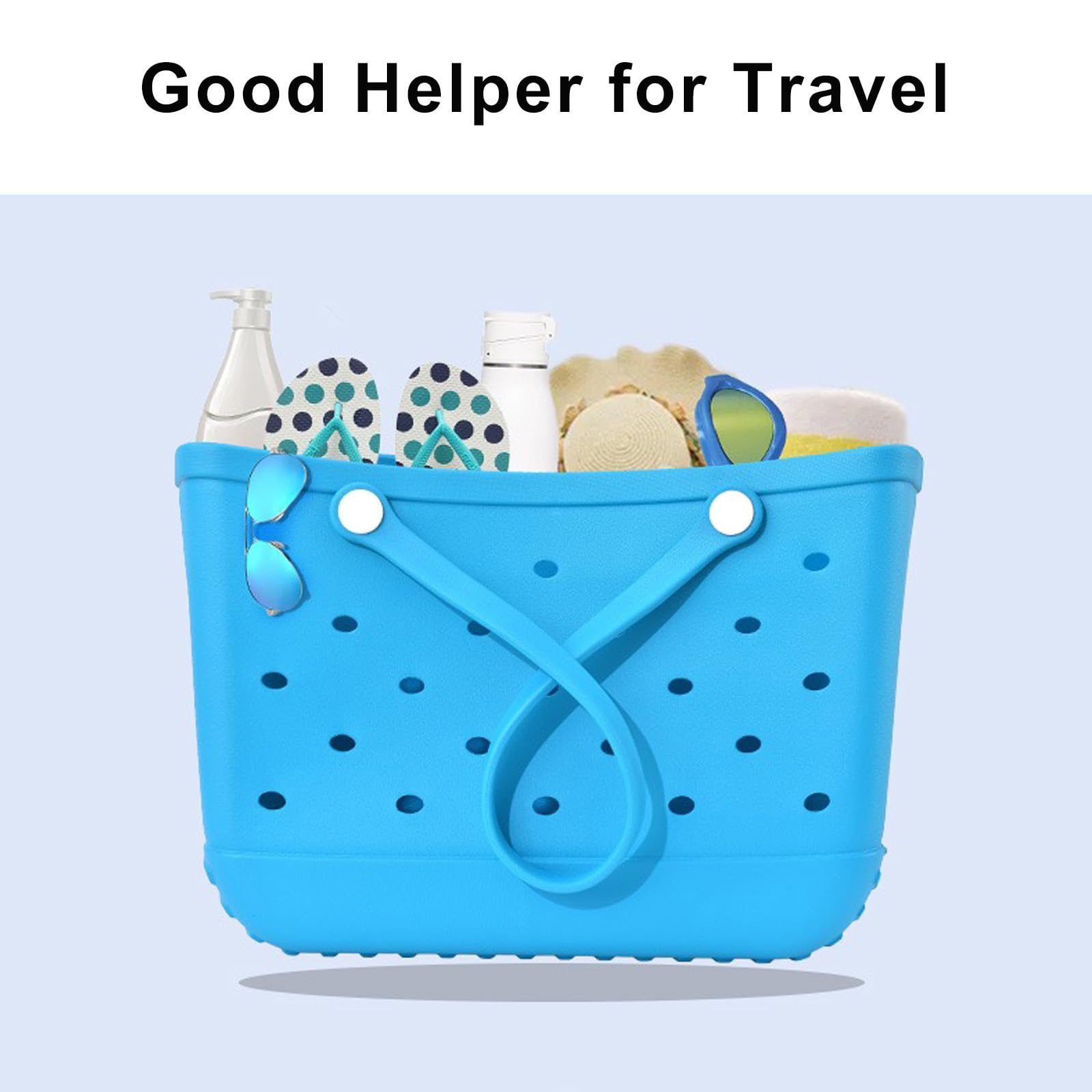 Waterproof Large Rubber Beach Tote Bag - Durable, Washable & Tip-Proof Open Tote for Beach, Pool, Boat & Sports | Perfect for Summer Travel, Swimming Gear & Outdoor Activities