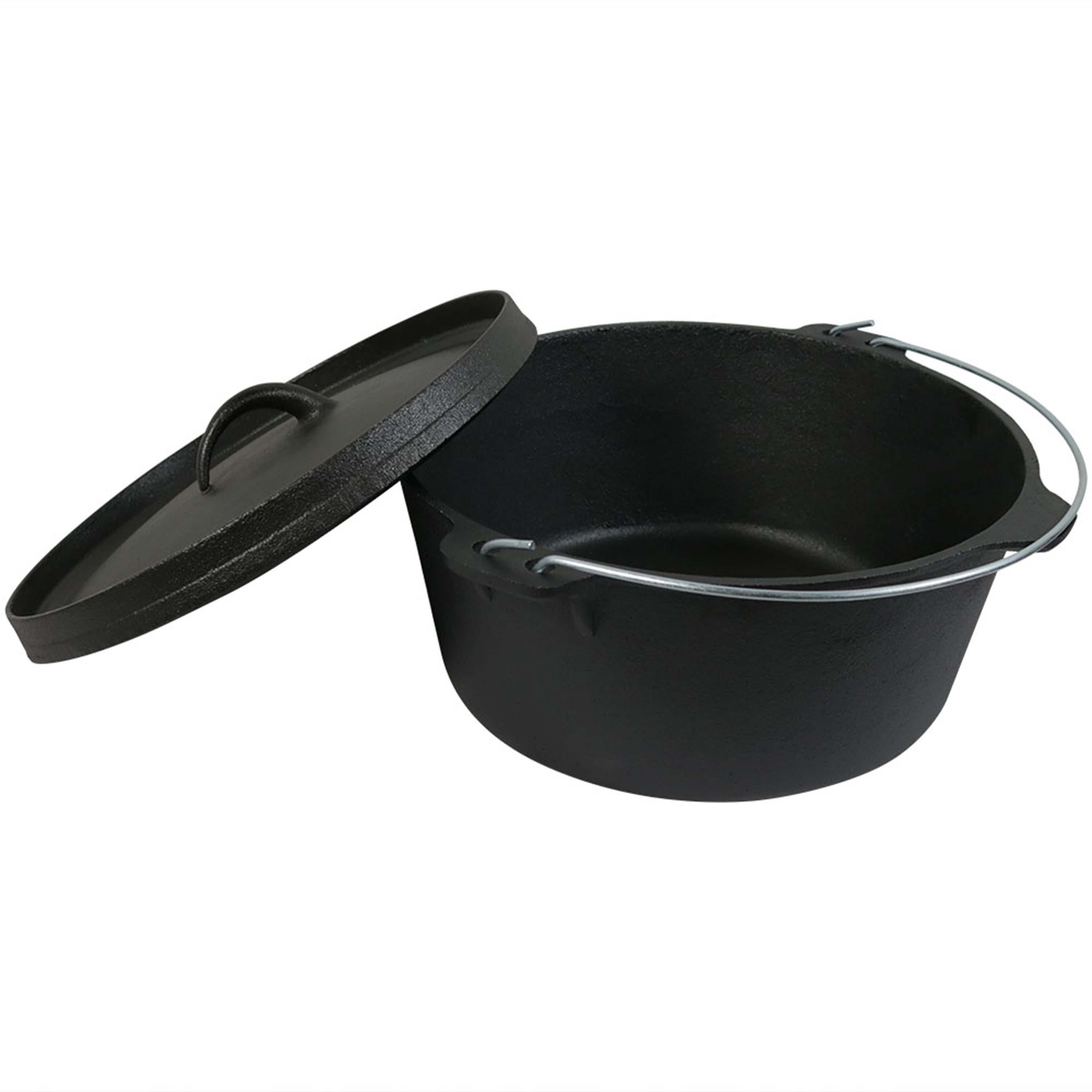 Pre-Seasoned Cast Iron Dutch Oven 12.25 Inch 8 Quart - Heavy Duty Camping & Outdoor Cooking Pot for Stews, Soups, Bread Baking & More