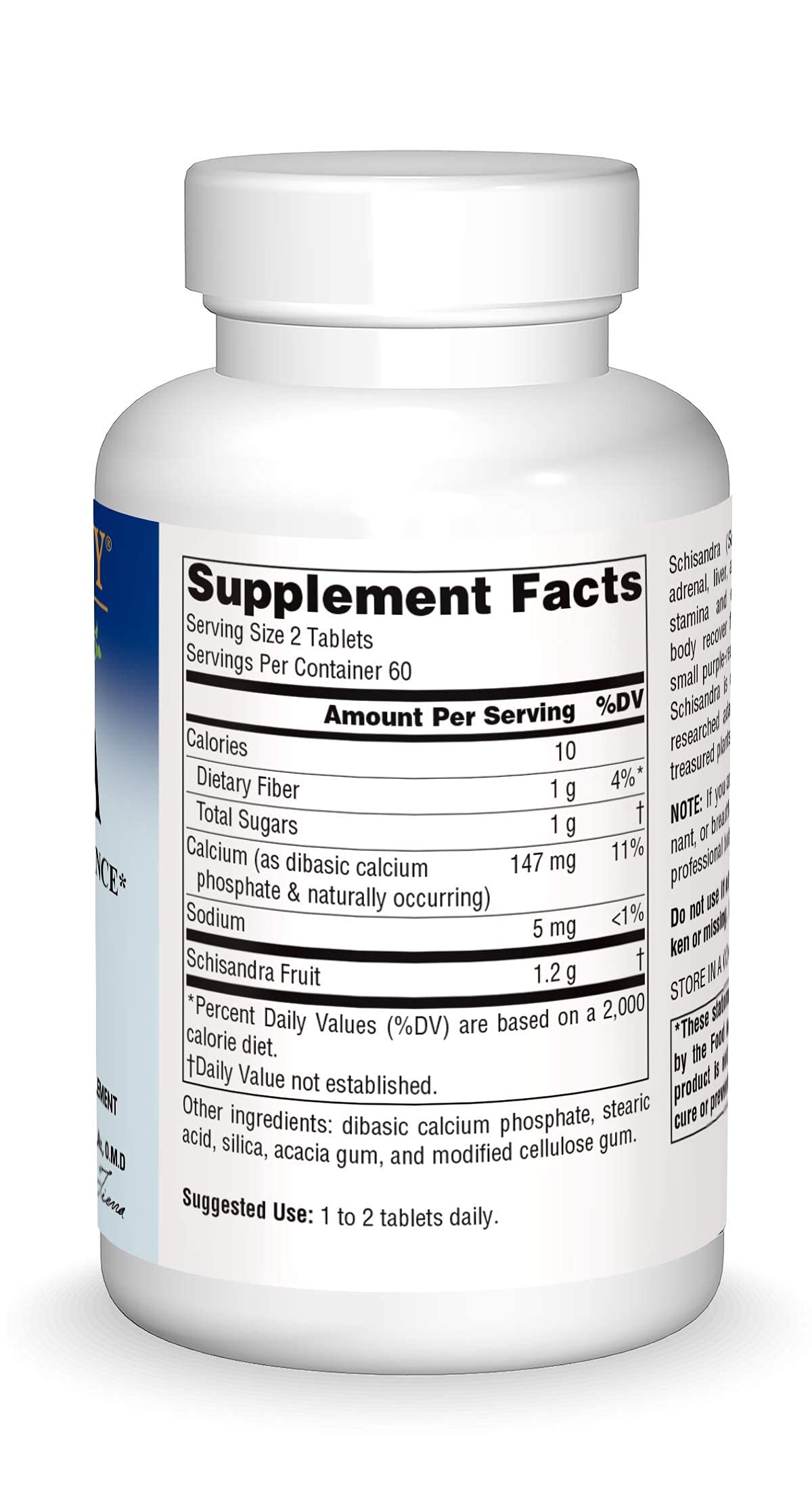 Planetary Herbals Schisandra Tablets 600mg (120 Count) - Natural Liver Support & Stress Relief Supplement for Daily Wellness & Detox