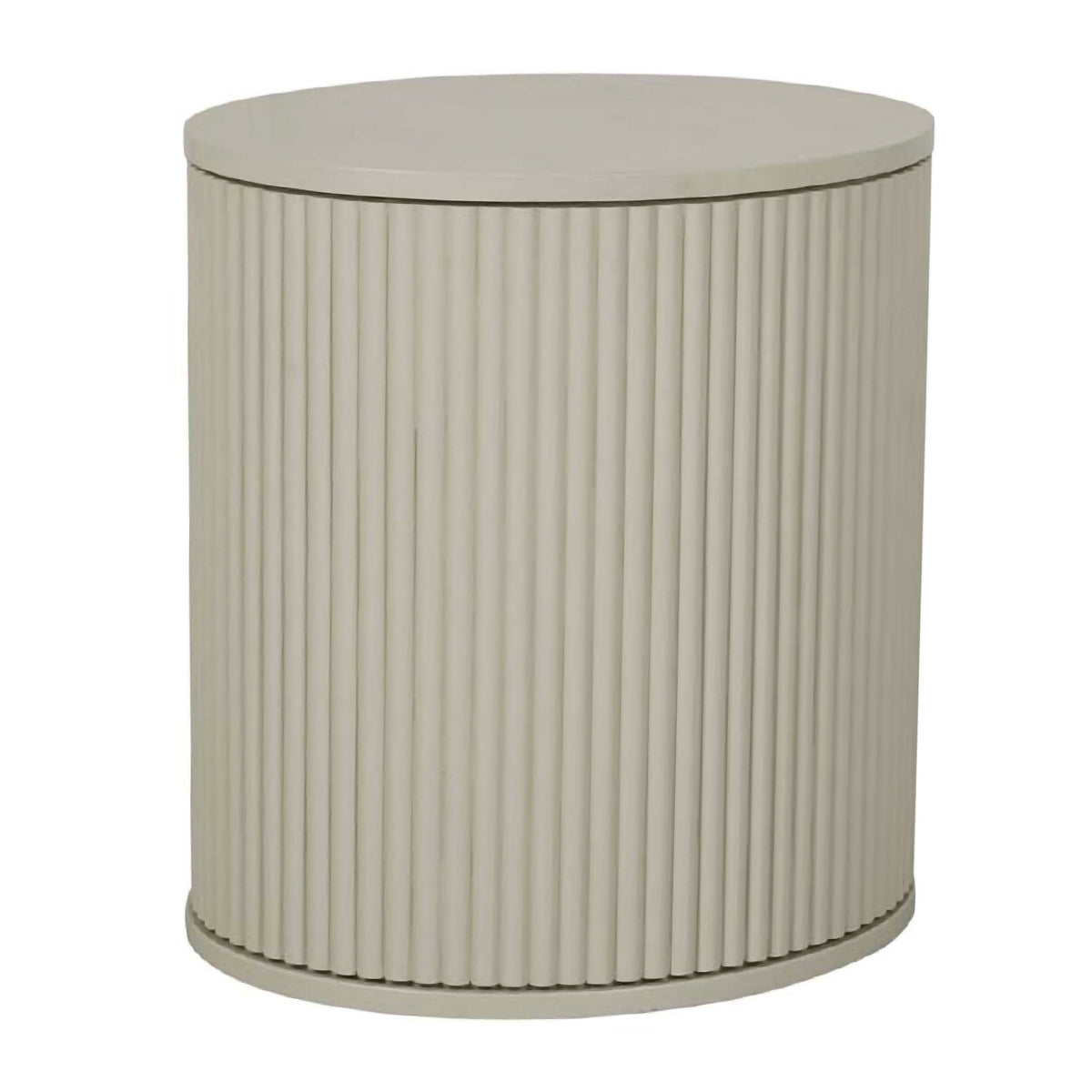 Benjamin Ripple Round Bedside Table - Modern Nightstand with Storage Shelf for Bedroom, Living Room, or Office - Perfect for Lamps, Books, and Decor