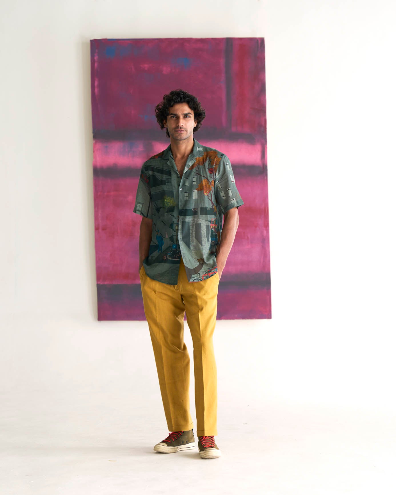 Raahi Heavy Cotton Mustard Trousers for Men - Comfortable & Durable Pants for Work, Travel & Casual Wear