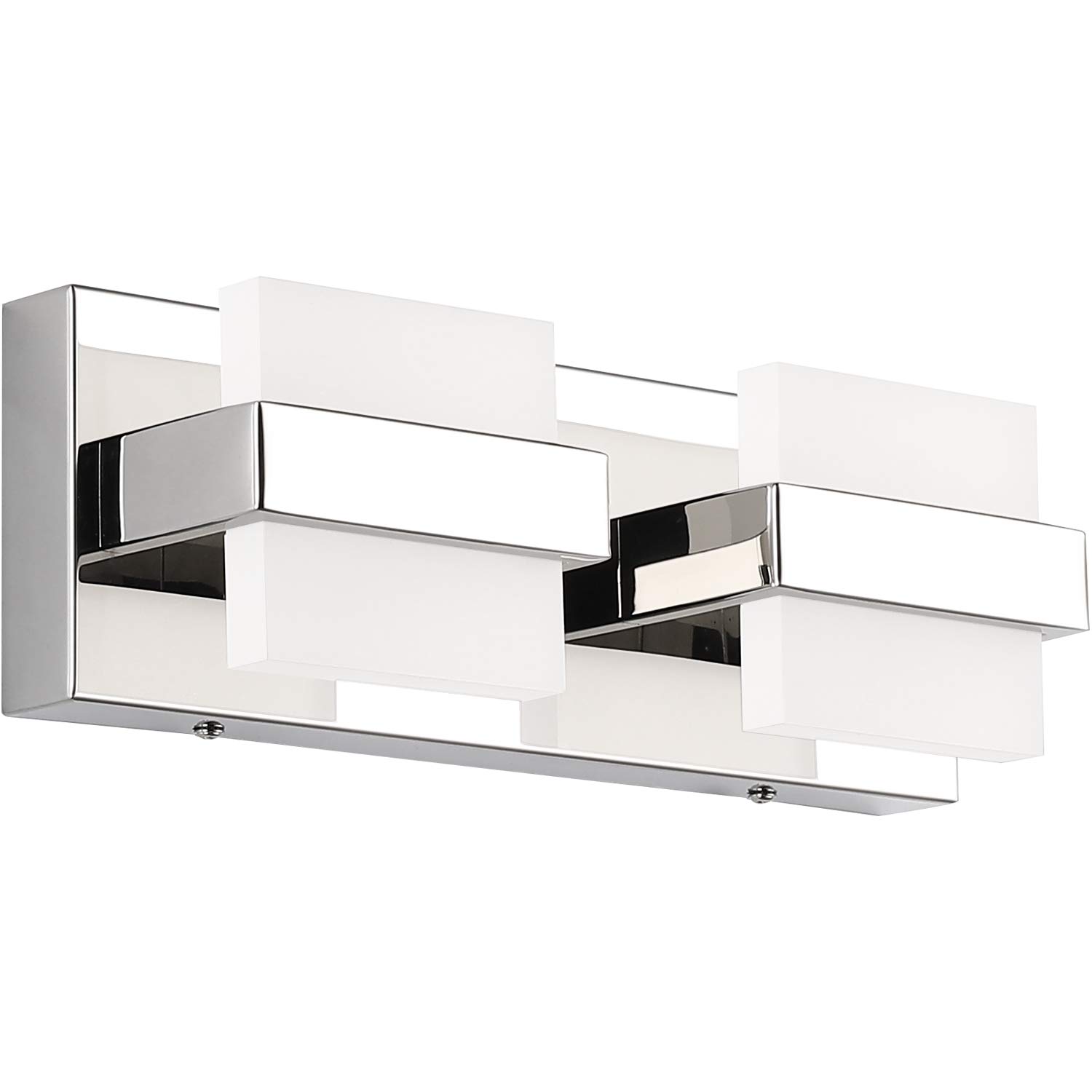 SOLFART 12.6 Inch Modern Chrome LED Vanity Light Fixture - Dimmable Bathroom Wall Light for Mirror, White Light - Perfect for Bathroom, Powder Room, and Dressing Room Lighting