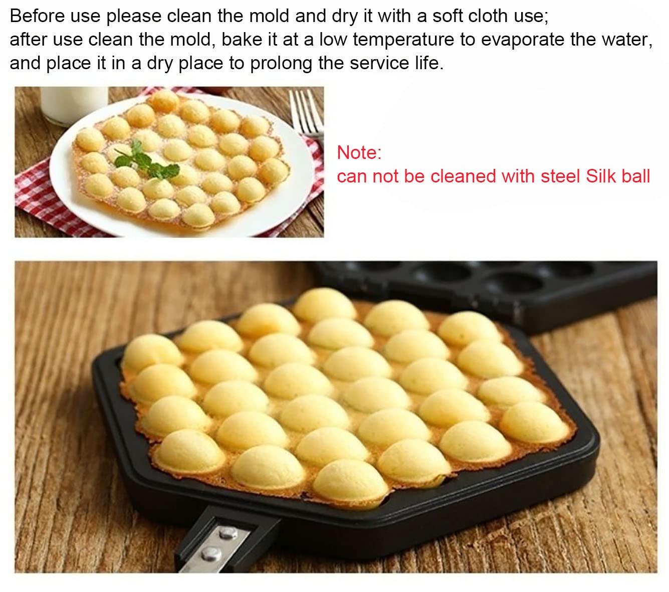 Non-Stick Egg Waffle Baking Pan - Home Kitchen DIY Cake Maker & Waffle Mold for Perfect Breakfast, Desserts, and Party Snacks | Easy to Clean & Durable Bakeware