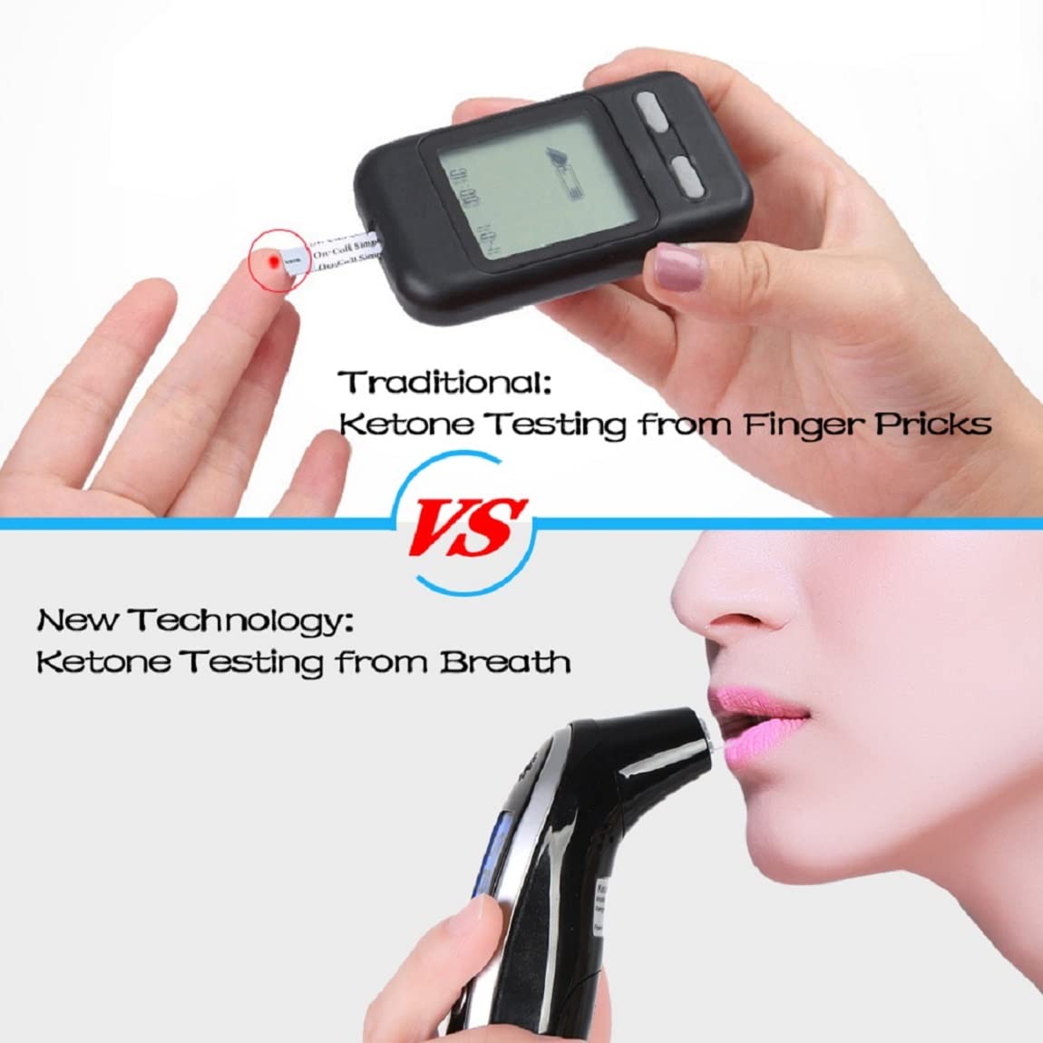 Ketone Breath Tester - Accurate Ketosis Meter & Keto Breathalyzer with 10 Reusable Mouthpieces (Black) | Track Ketosis for Weight Loss & Low Carb Diet | Perfect for Keto Dieters & Fitness Enthusiasts