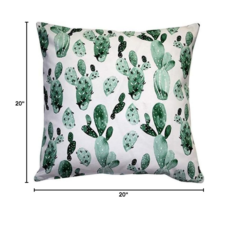 Karalina Collection Cactus Garden Throw Pillow 20x20 - Decorative Boho Pillow Cover for Sofa, Bed, Living Room & Outdoor Décor