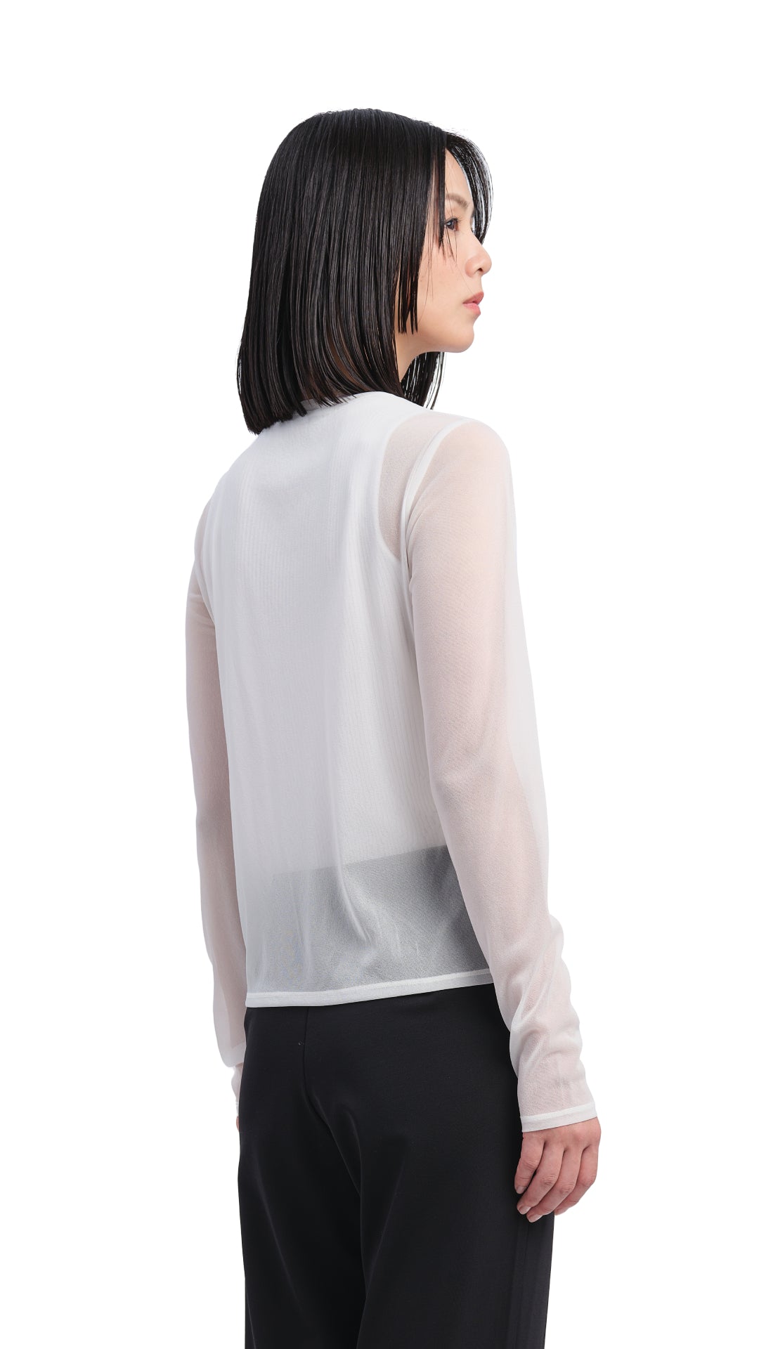 Sheer Mock Neck Tops for Women - Elegant Long Sleeve Blouse for Casual Wear, Office, Date Night & Layering