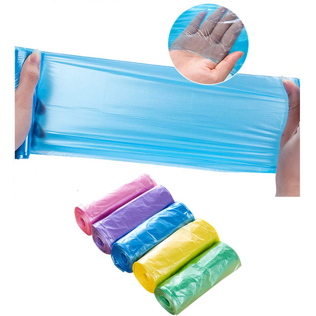 5 Rolls 100PC Heavy Duty Trash Bags - Durable Disposable Plastic Garbage Bags for Kitchen, Bathroom & Household Waste - Perfect for Home, Office & Outdoor Use