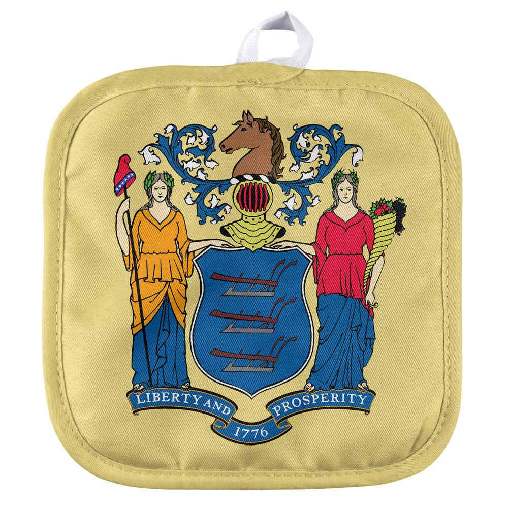 New Jersey Flag Pot Holder - Heat Resistant & Durable for Indoor/Outdoor Kitchen, BBQ, and Camping Use - Perfect for Cooking, Grilling, and Home Decor