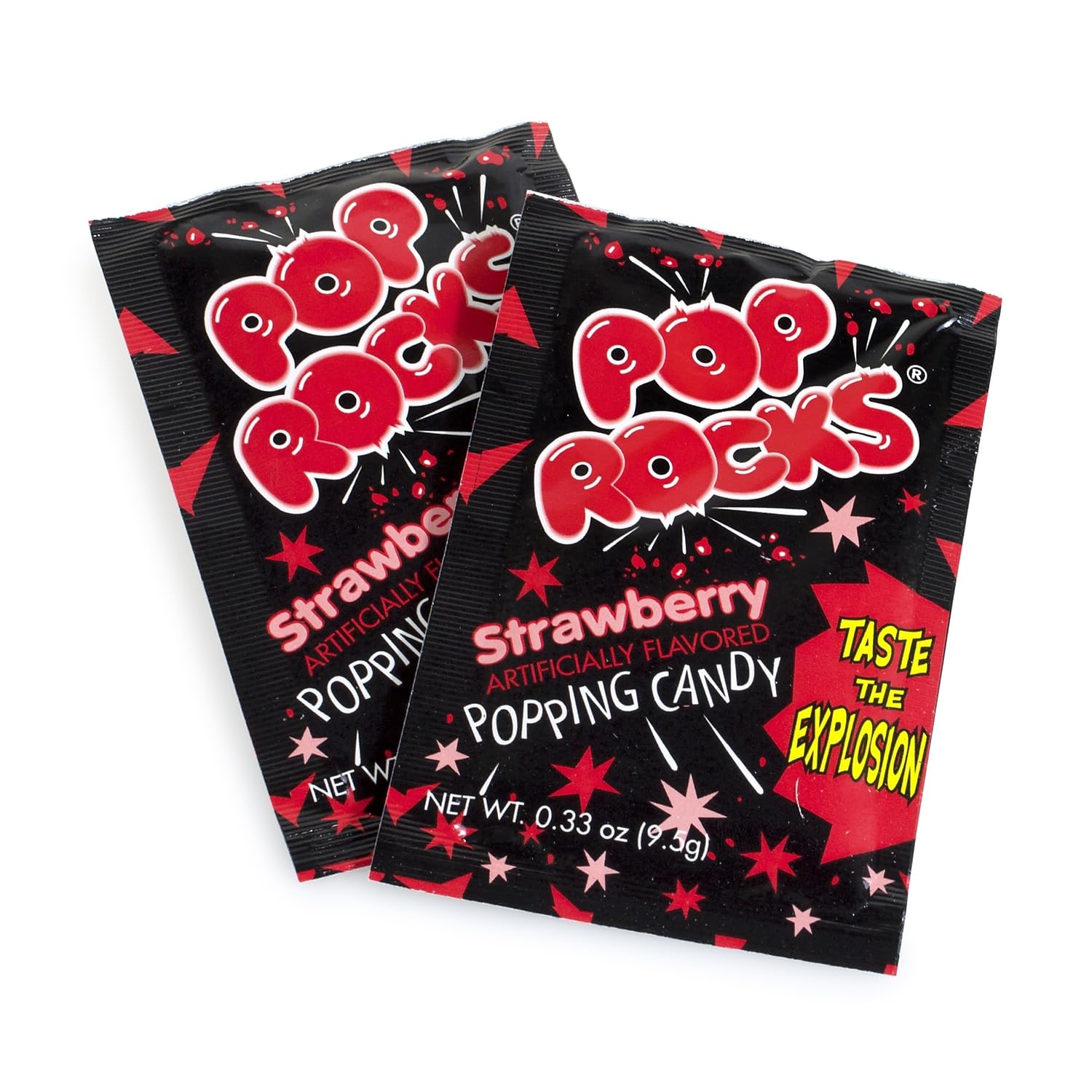 Strawberry Pop Rocks Hard Candy - 24 Pack (0.33 oz Each) | Crunchy Popping Candy for Parties, Gifts & Fun Snacks | Retro Treat for Kids & Adults