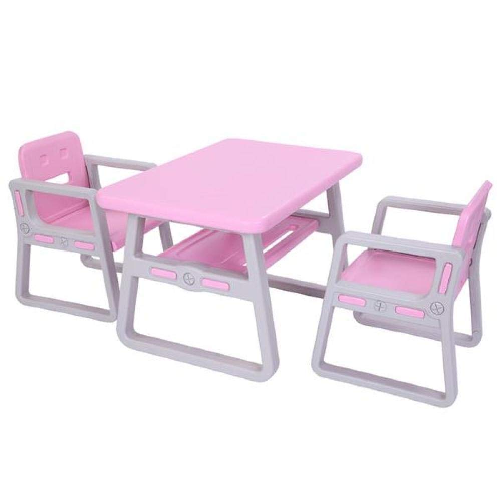 **Pink Kids Table and Chairs Set - Toddler Activity Furniture for Reading, Art & Play - Perfect for Playroom, Classroom & Home Learning**    *(Use Case: Ideal for toddlers' playtime, creative activities, homeschooling, and early childhood development in playrooms, nurseries, or preschools.)*