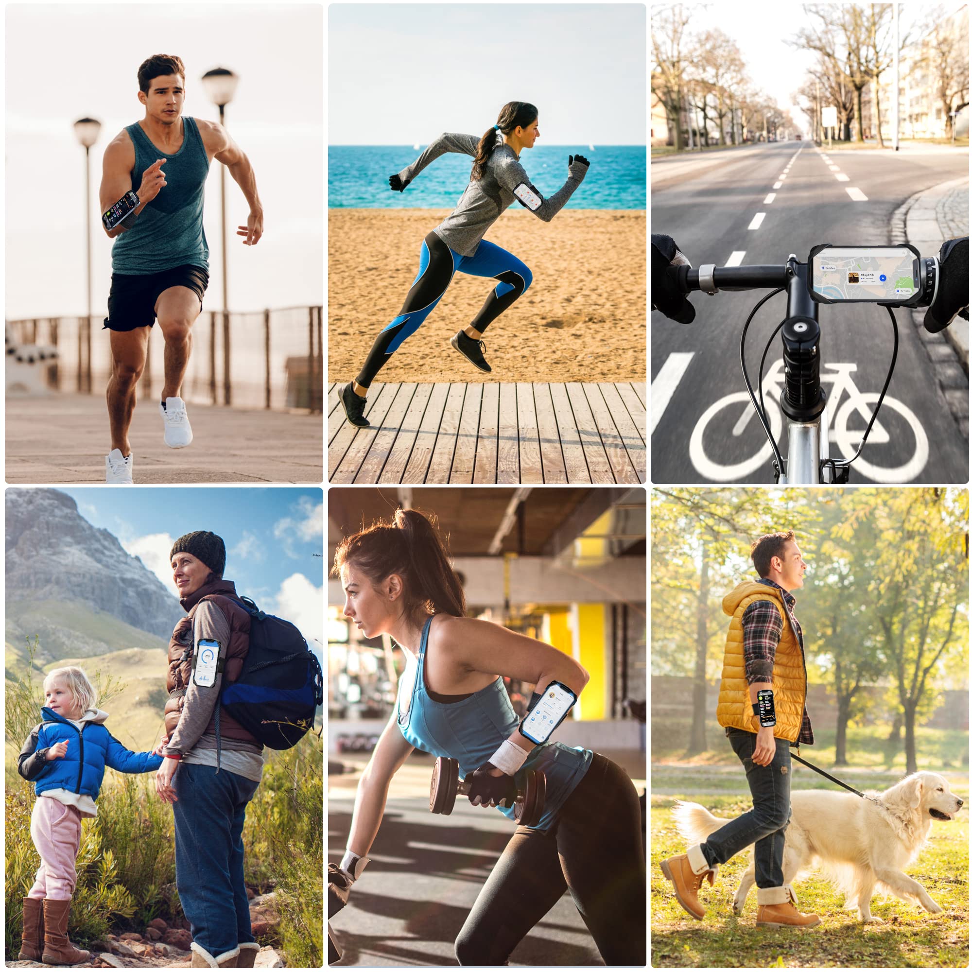 Cikyner 3-in-1 Running Armband - Adjustable Phone Holder for iPhone & Huawei (4.5-7