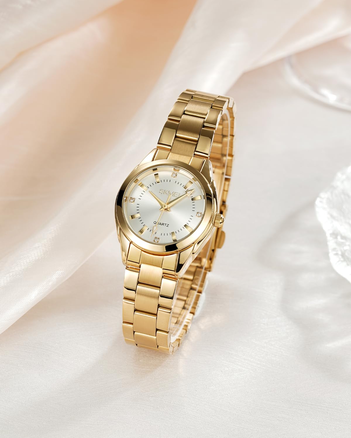 Elegant Minimalist Women's Analog Quartz Watch - Classic Stainless Steel Dress Watch for Ladies & Girls | Perfect for Office, Party & Everyday Wear