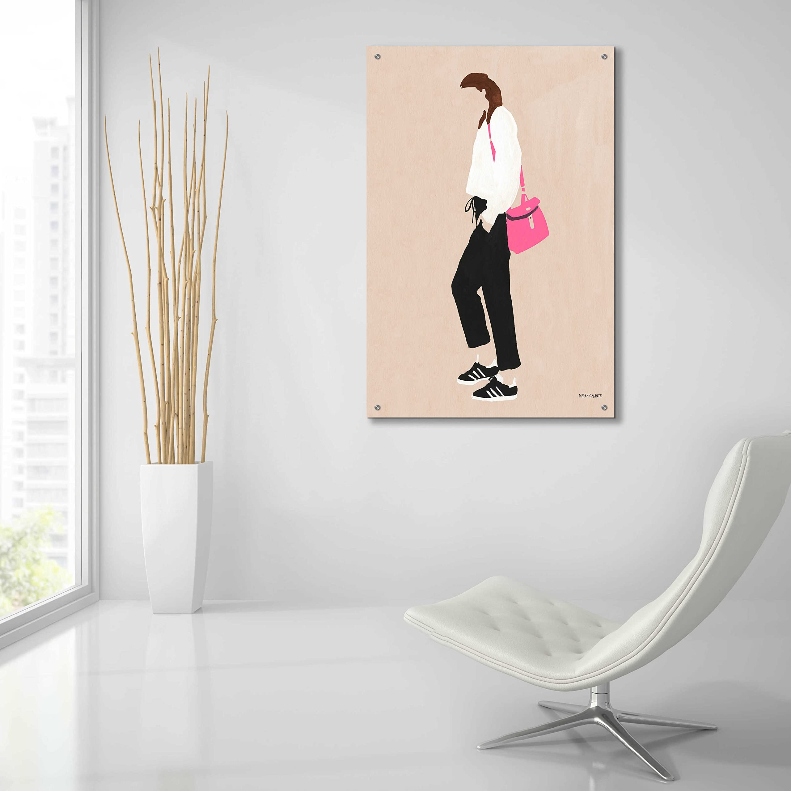 Epic Art 'Hot Pink Handbag' by Megan Galante - Vibrant Acrylic Glass Wall Art Painting 24