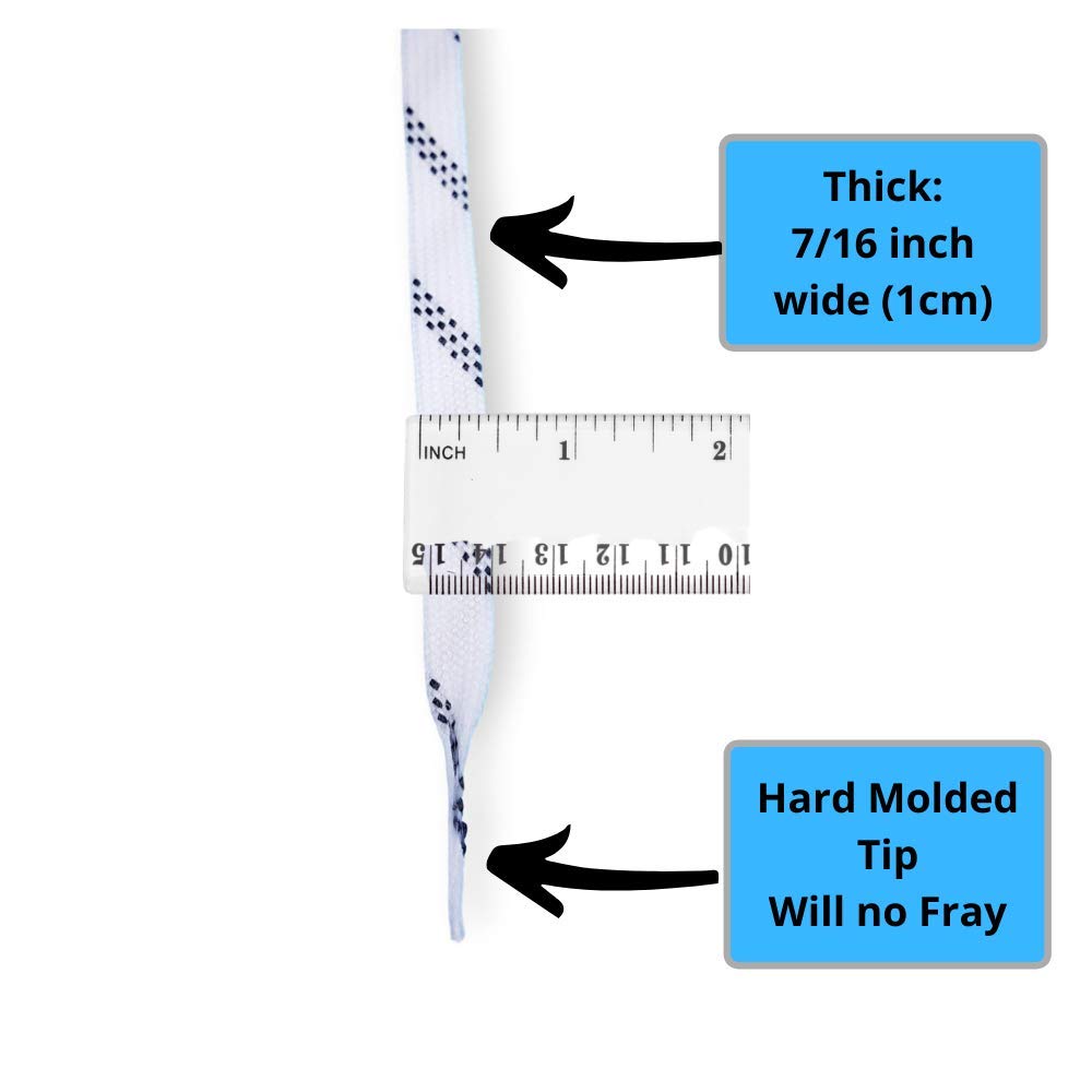 ZECHY Premium Waxed Hockey Laces for Ice & Roller Skates - Durable, Non-Slip Performance Laces (72, 84, 96, 108, 120, 130 Inch Sizes) - Perfect for Hockey Players, Figure Skaters & Speed Skaters