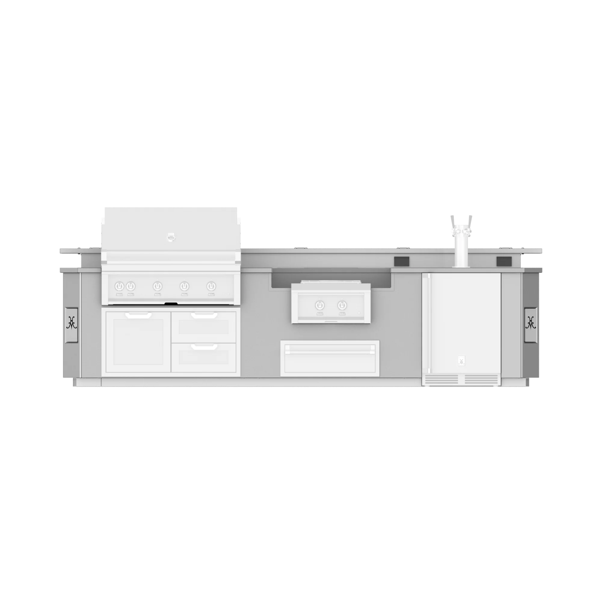 Hestan GESP12 12 Ft. GE Series Kitchen Island with Power Burner Cutout - Premium Stainless Steel Commercial Cooking Station for Restaurants & Home Kitchens