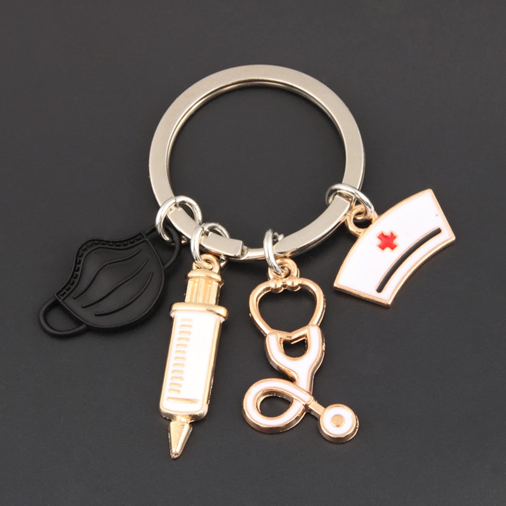 XUEQI Nurse Keychain - Stethoscope & Syringe Charm Keyring for Nurses, Perfect Graduation Gift for Nursing Students - Ideal for Nurses Week, Medical Professionals & Healthcare Workers
