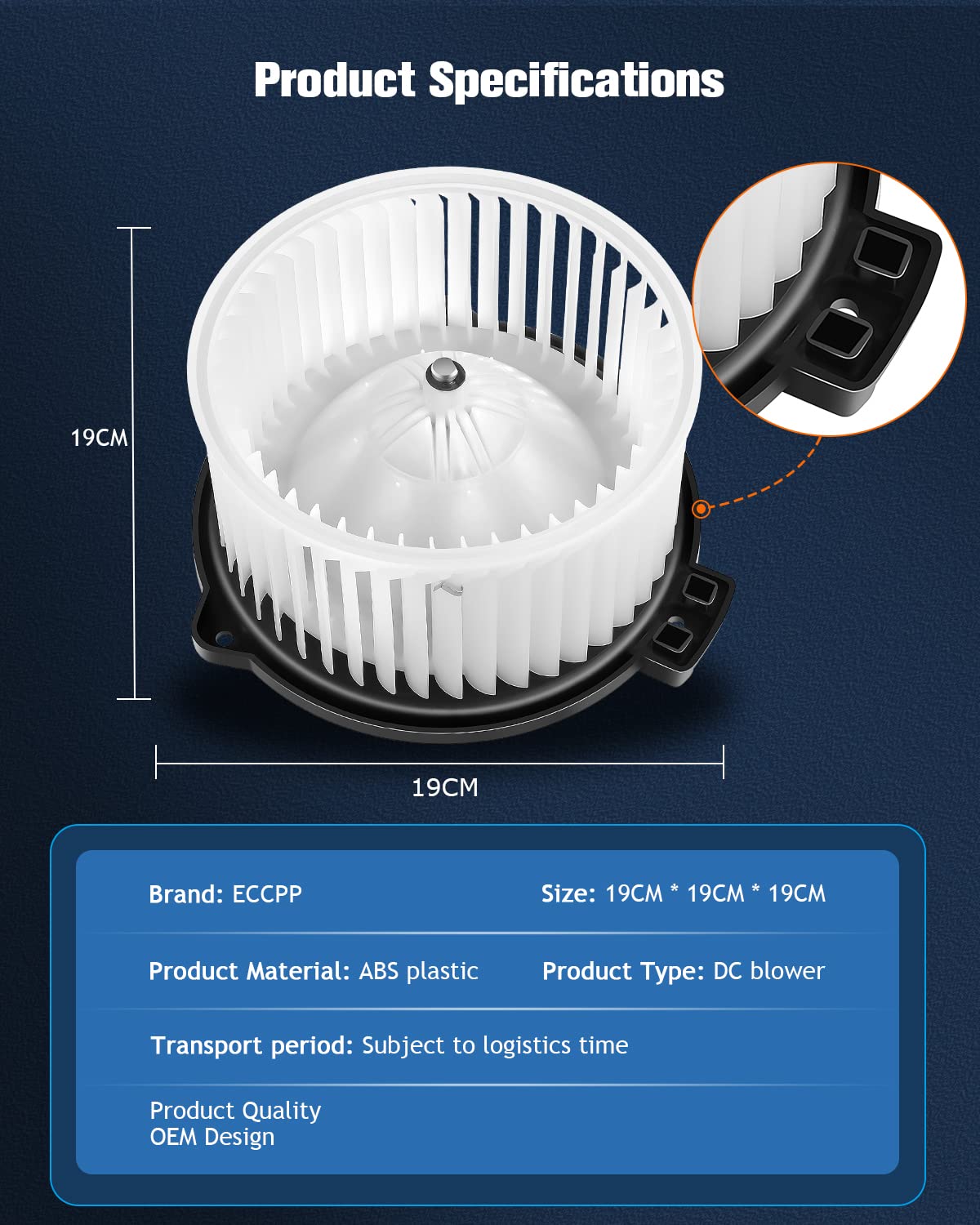 ECCPP HVAC Plastic Heater Blower Motor with Fan Cage for 1996-2002 Toyota 4Runner - Replacement Part for Heating & Cooling System