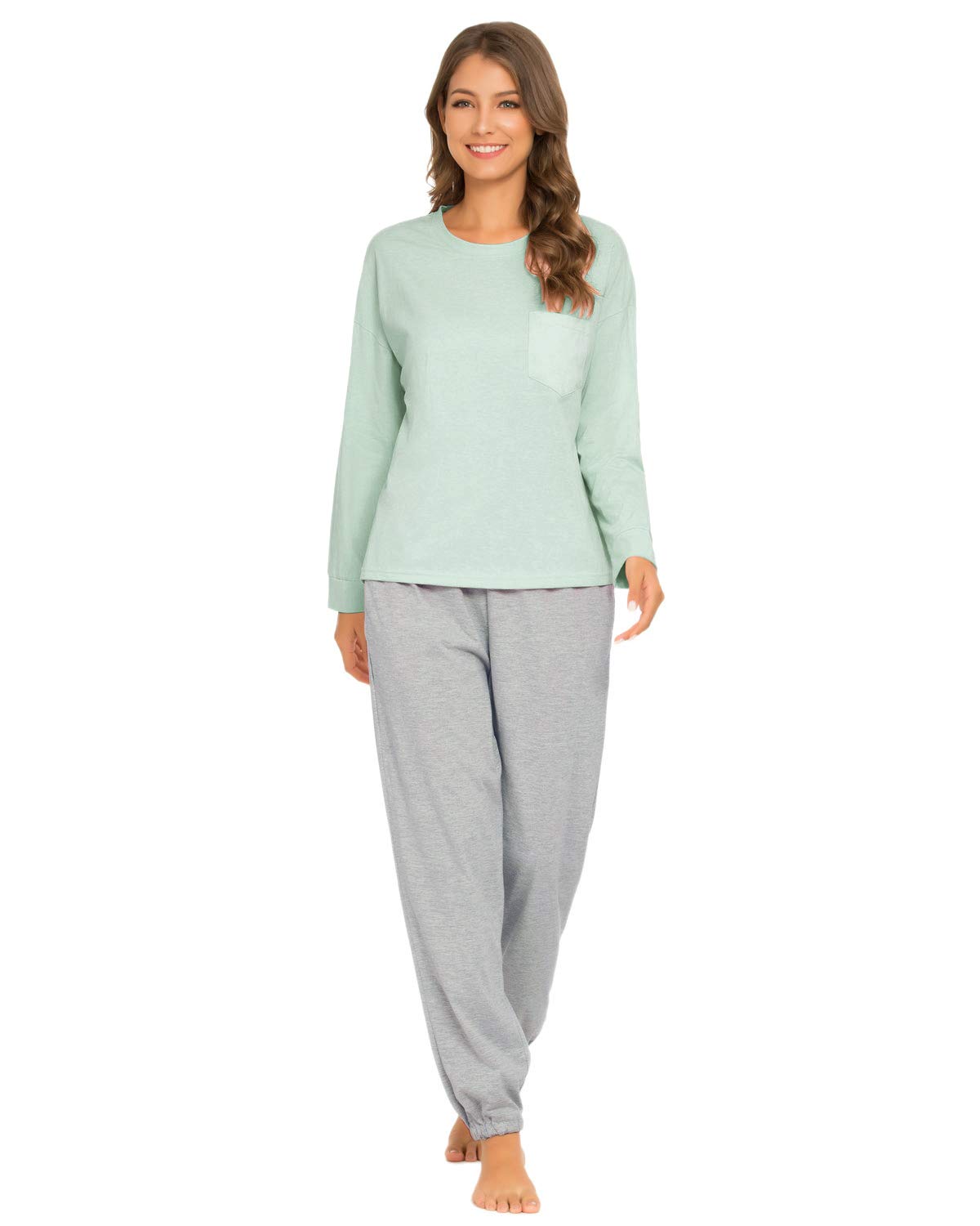 TOP-VIGOR Women's Pajama Sets - Soft Long Sleeve Sleepwear & Lounge Wear 2-Piece Set with Jogger Pants - Cozy Nightwear for Women | Perfect for Sleeping, Relaxing at Home, and Lounging