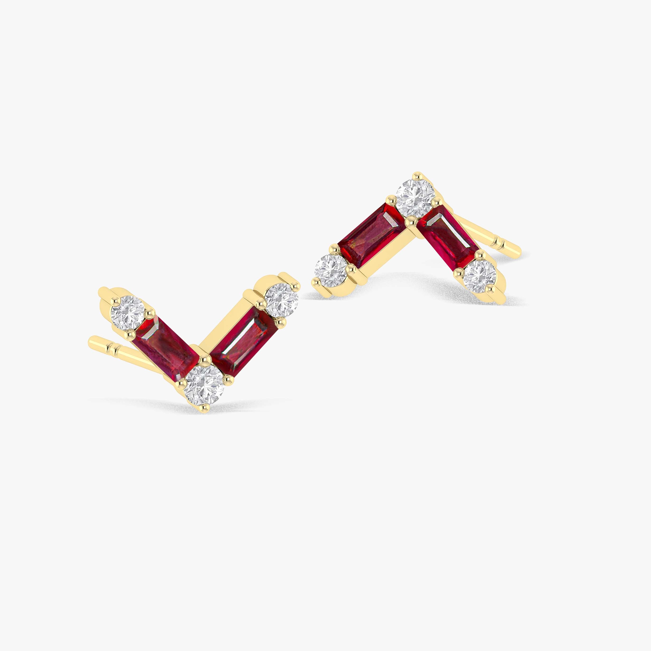 Natural Ruby AV Style Stud Earrings for Women - Genuine Gemstone Jewelry Gift for Birthday, Anniversary & Valentine's Day | Perfect for Parties, Weddings & Everyday Wear