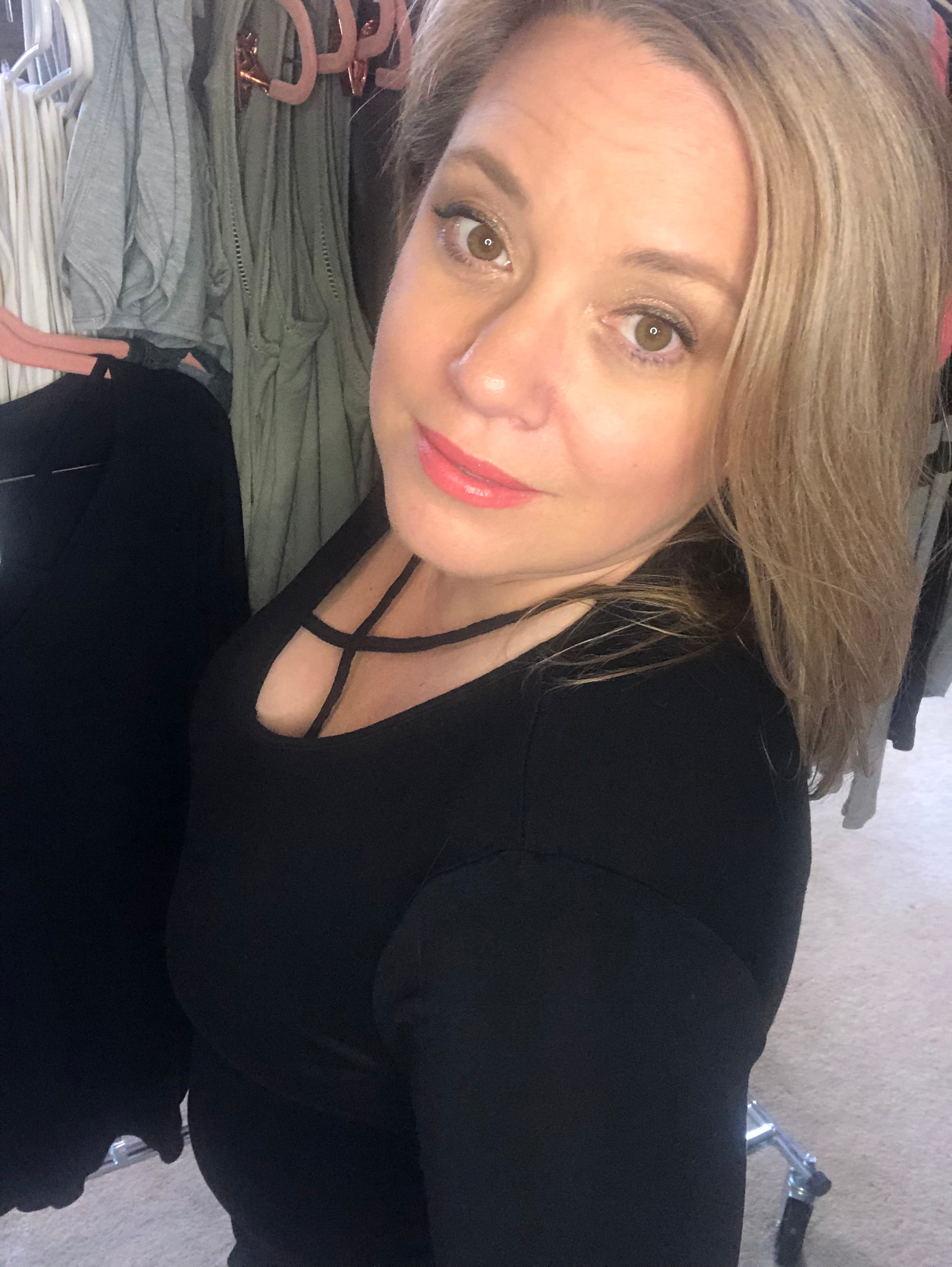 Jennifer Women's Long Sleeve Criss Cross Front T-Shirt | Soft Cotton Casual Top | Made in USA | Perfect for Work, Date Night & Everyday Wear
