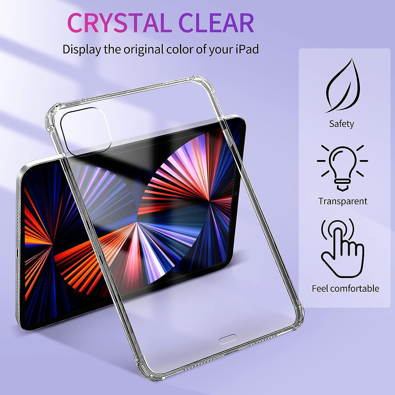 Clear Shockproof TPU Protective Case for iPad Pro 12.9 inch 6th/5th/4th/3rd Gen (2022/2021/2020) - Slim Transparent Cover with Scratch Resistance - Perfect for Work, Travel & Everyday Use