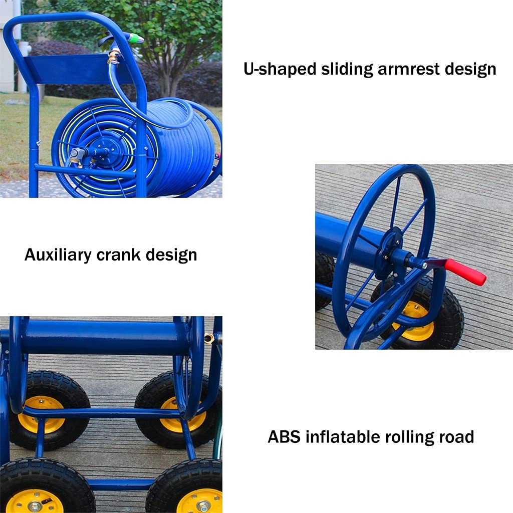 **Heavy Duty Garden Hose Reel Cart with Wheels - 40m Large Outdoor Water Hose Storage Rack for Gardening, Car Washing & Agricultural Irrigation (Blue, 25mm)** - Perfect for Backyards, Farms & Auto Cleaning