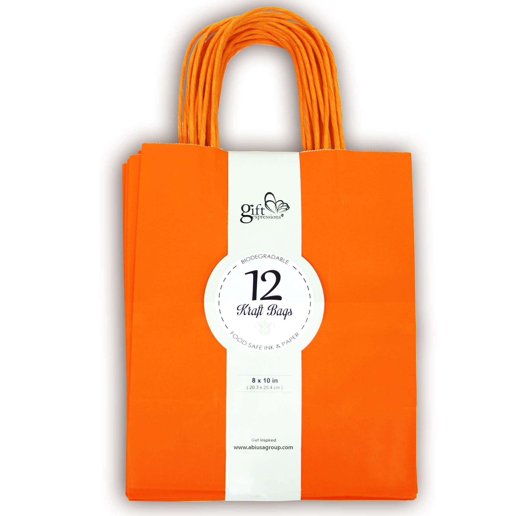 Premium Kraft Paper Bags - Medium Size (360 Count) - Eco-Friendly Orange Shopping Bags for Retail, Grocery & Gift Packaging - Bulk Wholesale Packaging Supplies for Stores, Parties & Events