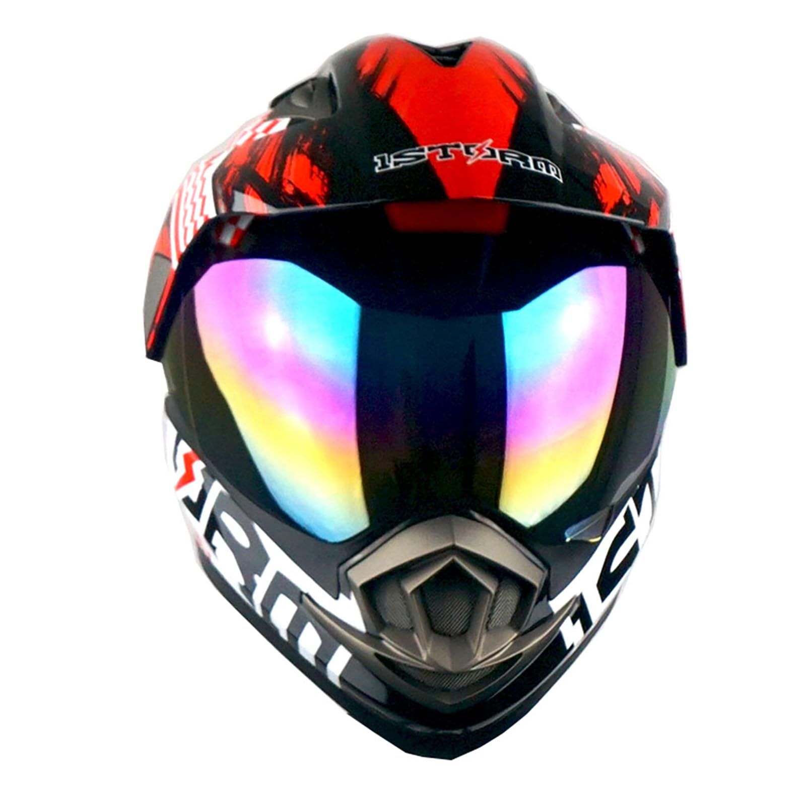 1Storm Dual Sport Motorcycle Helmet - Full Face Motocross & Off-Road Bike Helmet in Matte Black - Perfect for Street Riding, Dirt Biking & Adventure Touring