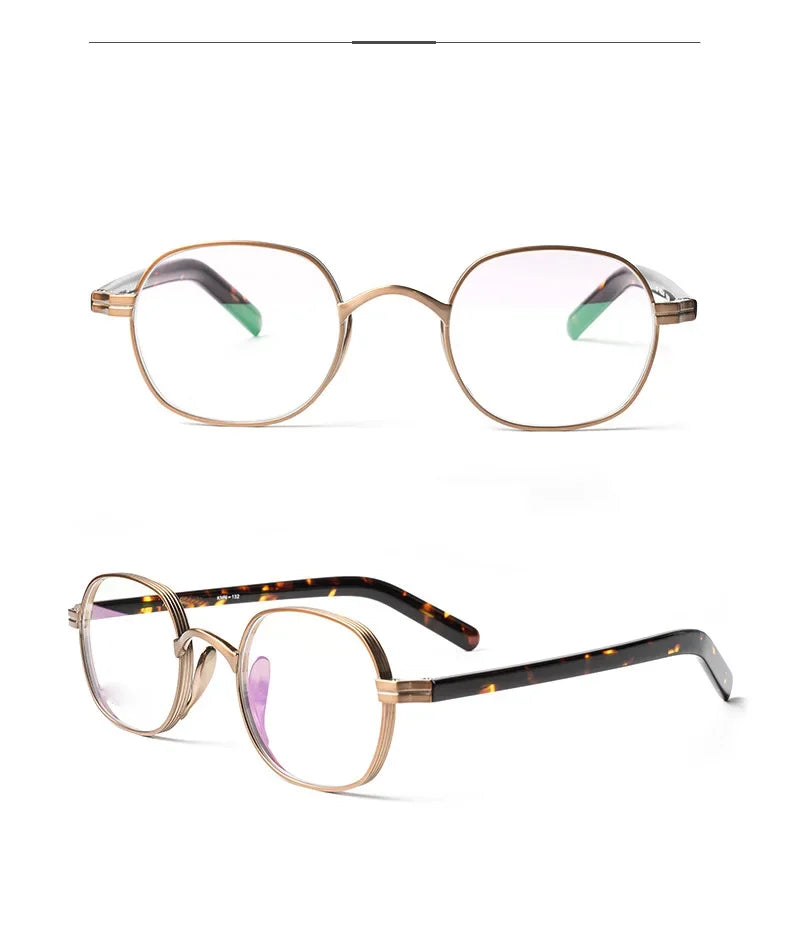 Stylish Unisex Titanium Acetate Eyeglasses - Oval Square Full Rim Frame (Model 494132) | Perfect for Work, Reading & Everyday Fashion