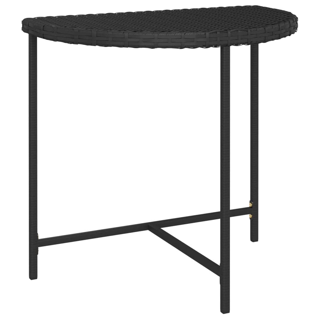 Black Poly Rattan Outdoor Dining Table 31.5