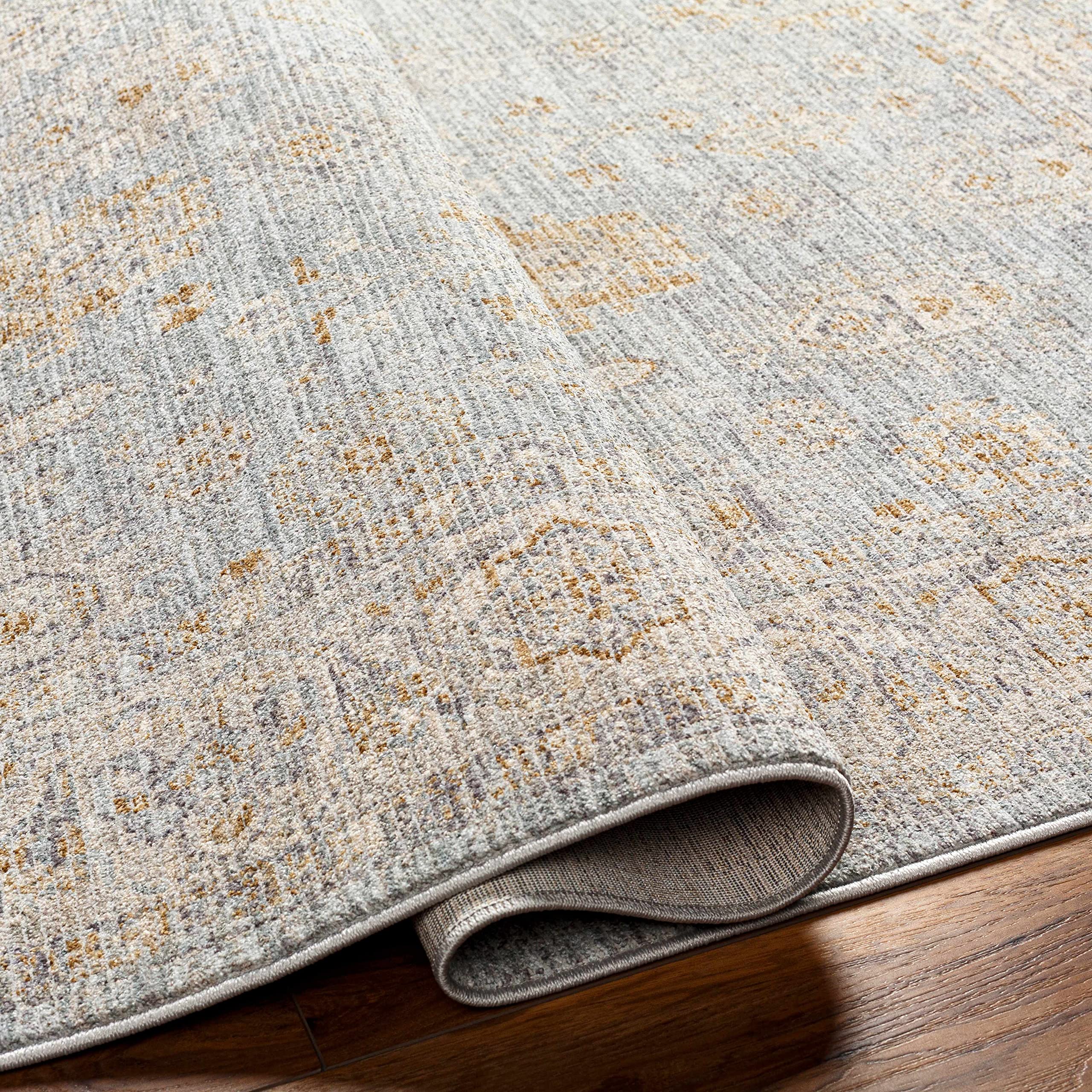 Hauteloom Modern Abstract Gray and Green Area Rug 7'10