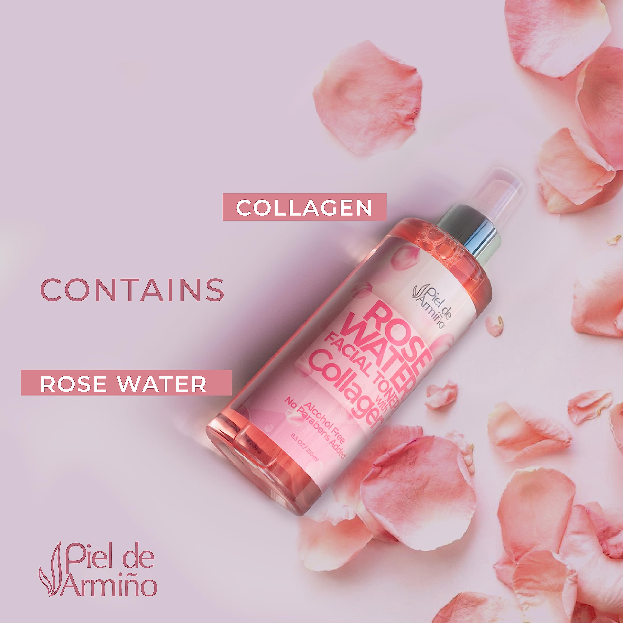 Organic Rose Water Face Mist with Collagen - Hydrating Facial Toner & Anti-Aging Beauty Spray - Pure Rosewater for Skin Care - Perfect for Daily Hydration, Makeup Setting & Post-Workout Refresh