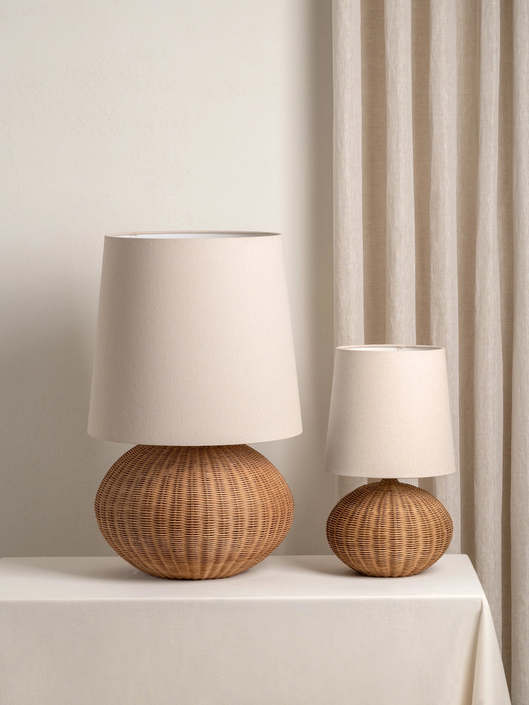 Sanvi Extra Large Rattan Globe Table Lamp - Stylish Boho Home Decor for Living Room, Bedroom, or Office Lighting
