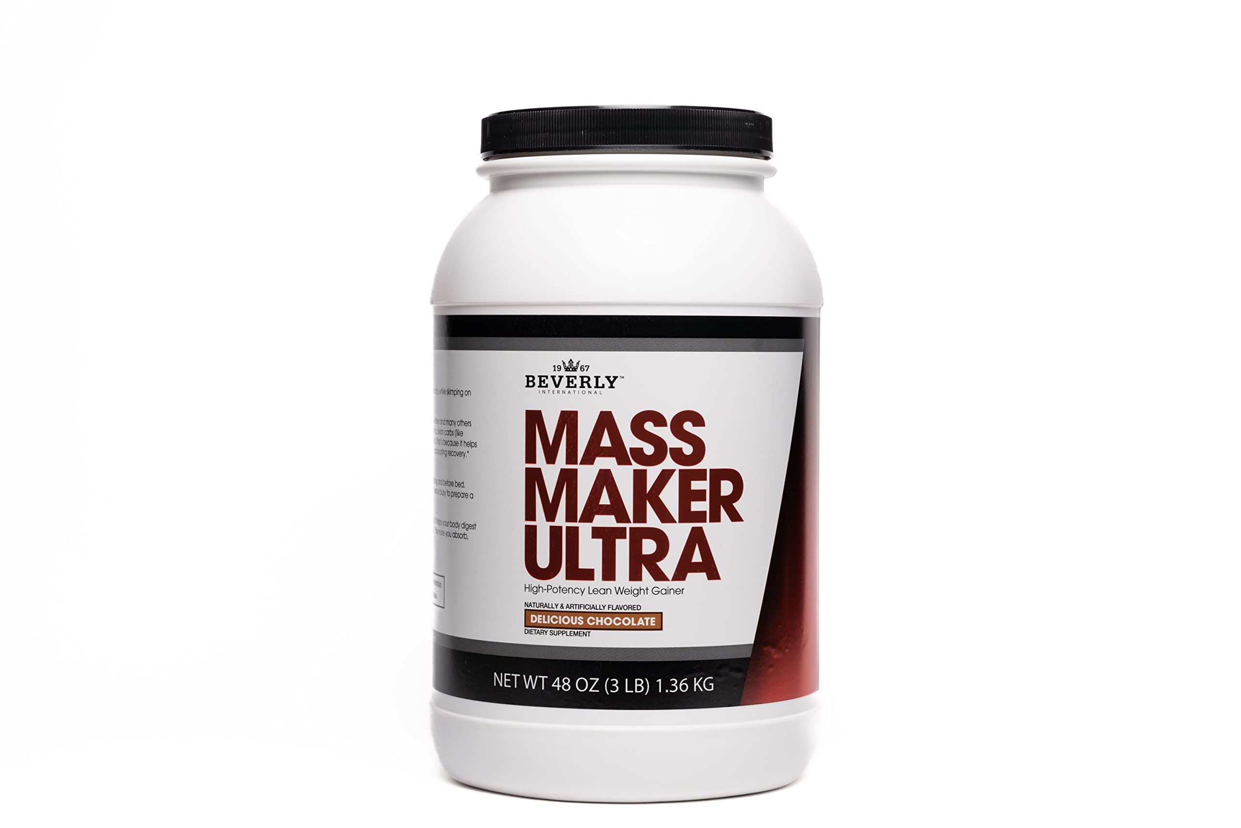 Beverly International Mass Maker Ultra Chocolate - 14 Servings Lean Weight Gainer for Bodybuilding & Muscle Growth | Used by Strongmen & Athletes for Bulking & Performance Enhancement