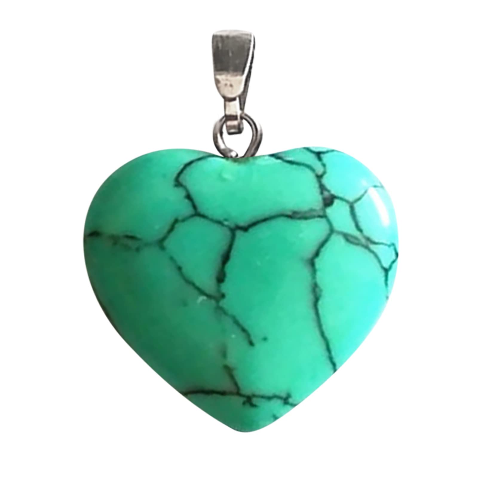 Crystal Heart Pendant Necklace for Women - Natural Rough Stone Peach Heart Charm with Large Christmas Tree Balls | Elegant Jewelry Gift for Valentine's Day, Anniversary & Special Occasions