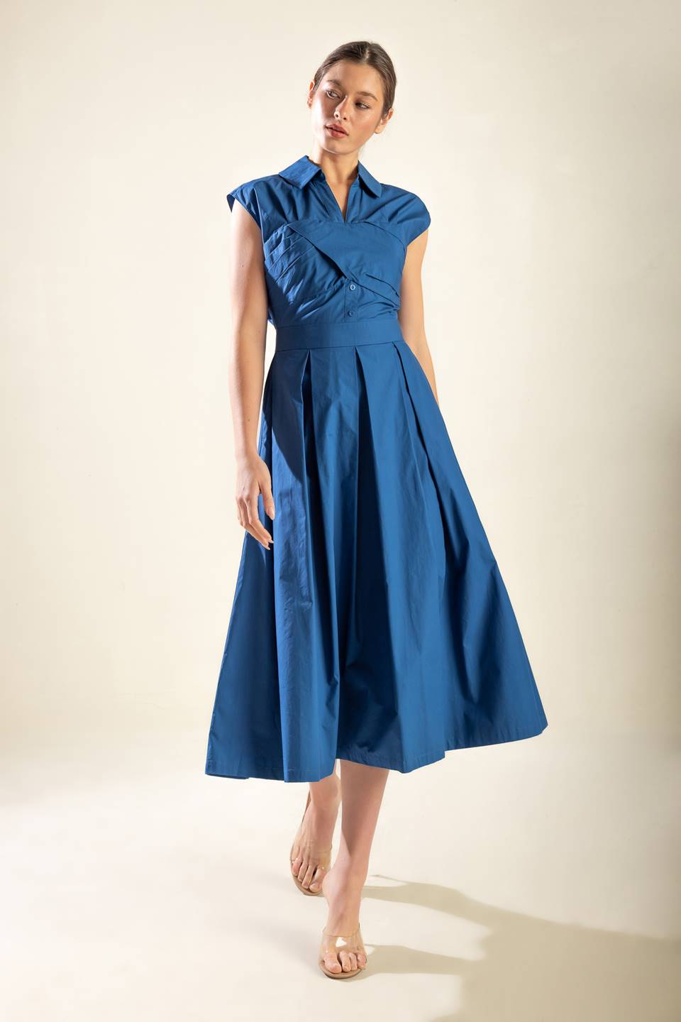 Dreamy Impression Floral Woven Midi Dress for Women - Boho Summer Beach Dress for Vacation, Date Night & Casual Outings
