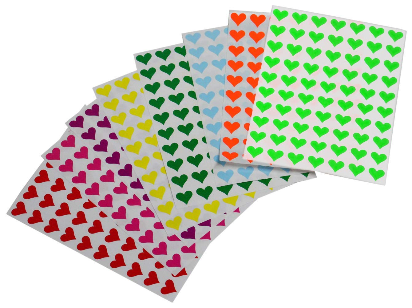560 Pack Heart Stickers - 8 Colors Decorative Scrapbooking Labels for DIY Crafts, Journals, Packaging & Gifts | 0.5 Inch Cute Stickers for Kids, Planners, Cards & Home Decor
