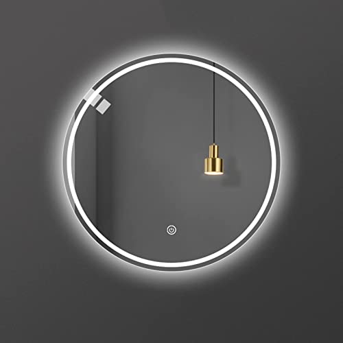 Smart Round LED Bathroom Mirror with Stepless Dimming & Color Change - Anti-Fog Backlit Makeup Vanity Mirror (20/24/28/32/35 Inch) - Perfect for Modern Bathrooms, Dressing Rooms & Luxury Hotel Suites