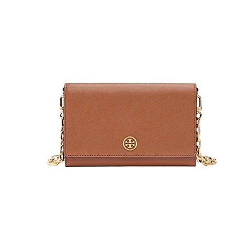 Tory Burch Women's Robinson Chain Wallet Crossbody Bag - Black Leather Designer Purse for Everyday Use, Work & Evening Out