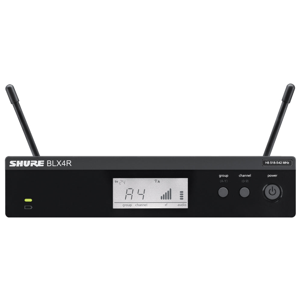 Shure BLX4R Professional Rackmount UHF Wireless Receiver for Live Performances, Events & Studio Recording - High-Quality Audio Transmission