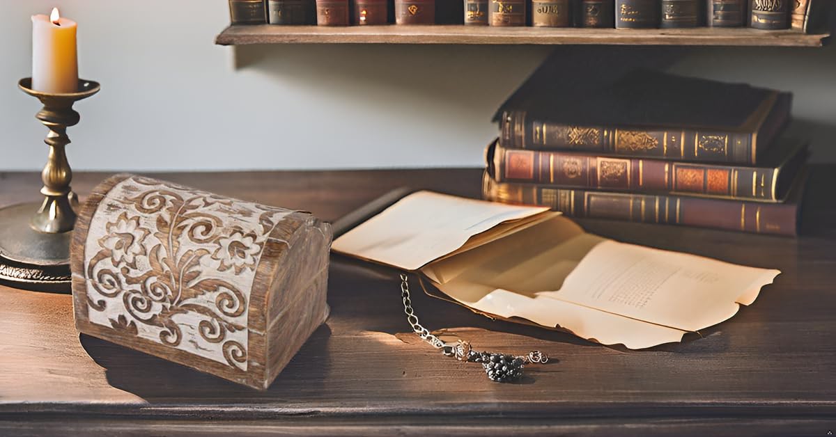 Handmade Wooden Jewelry Box - Decorative Jewelry Organizer with Lock, Keepsake Storage Box for Necklaces, Rings & Watches | Perfect Birthday, Housewarming Gift for Women & Men | Jewelry Display & Travel Storage Solution