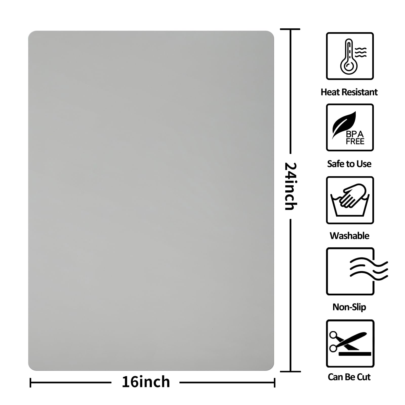 Premium Extra Large Silicone Kitchen Counter Mat (24