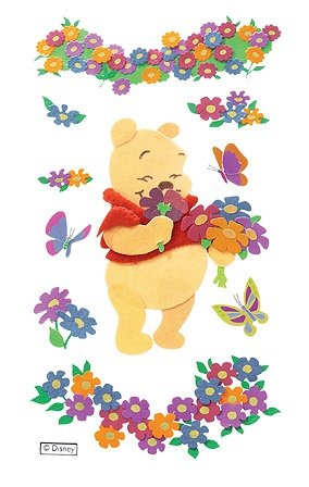 Disney 3D Stickers - Winnie the Pooh & Flowers Design - Perfect for Scrapbooking, Journals, Laptop Decoration & DIY Crafts