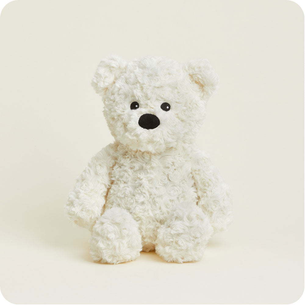 Soft Cream Curly Bear Warmies - Cozy Plush Stuffed Animal for Kids & Adults | Perfect for Cuddling, Gifts, and Stress Relief