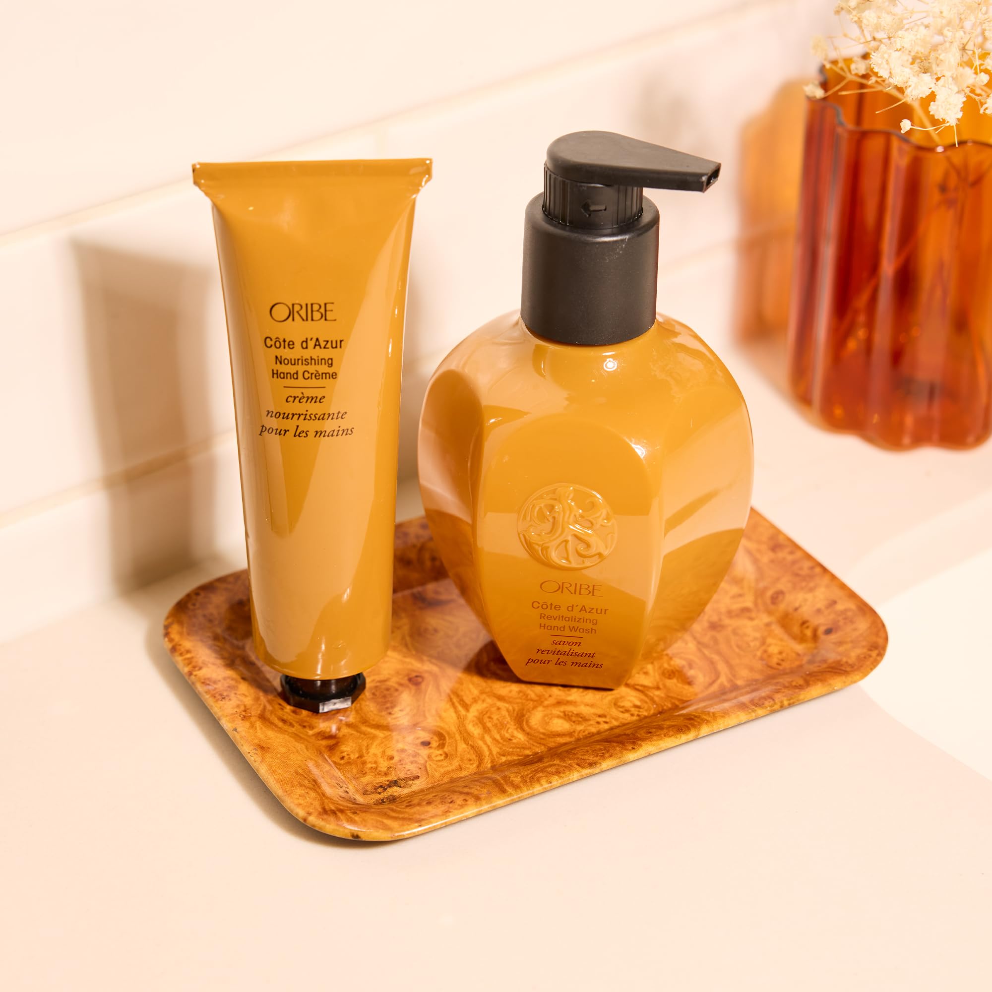 Oribe Cote d'Azur Luxury Hand Wash & Hand Cream Set - Moisturizing & Antibacterial for Dry Skin - Perfect for Home, Spa & Gift Giving