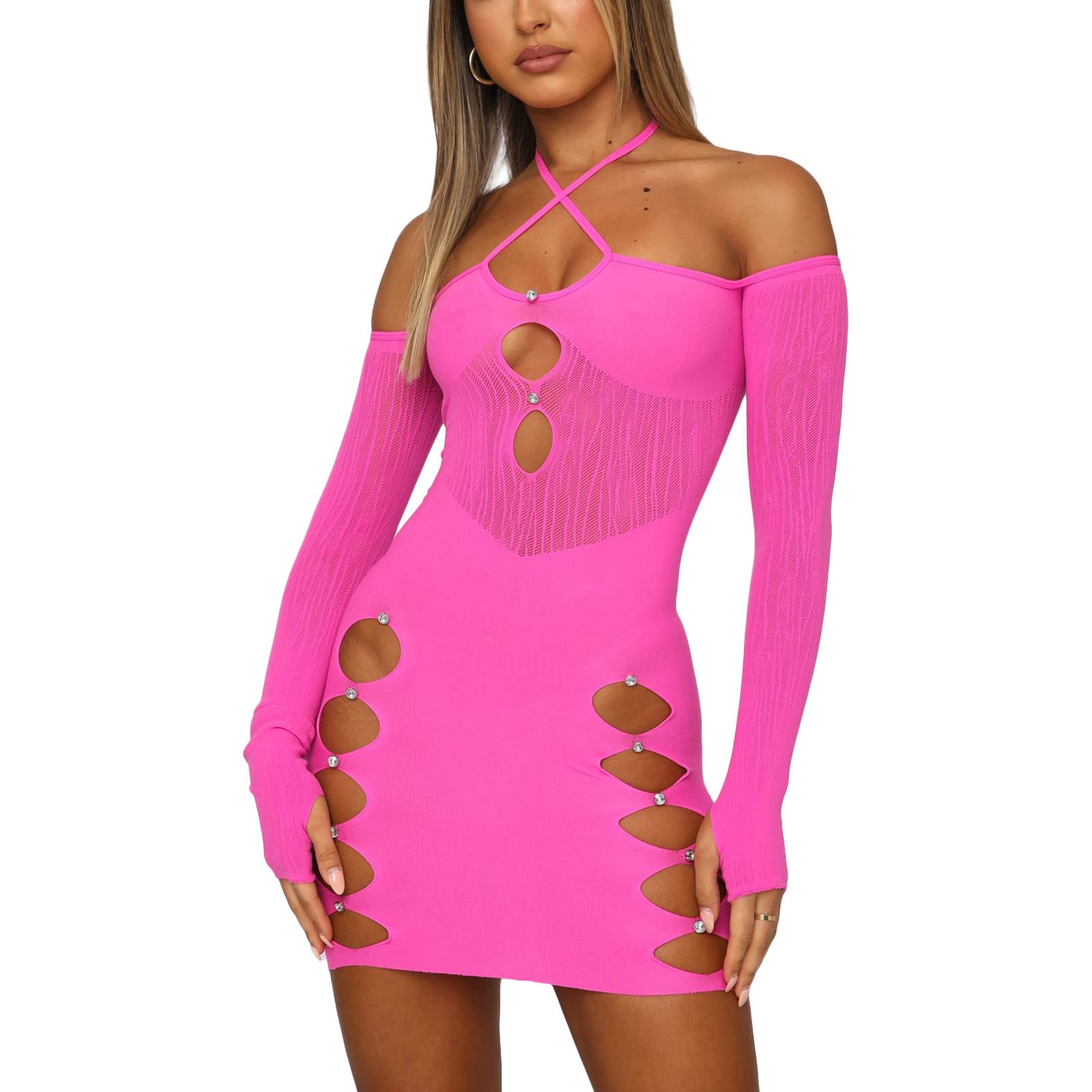 Y2K Retro Vintage Sexy Dress for Women - 90s E-Girl Print Slim Fit Summer Streetwear | Perfect for Night Out, Music Festival & Casual Wear