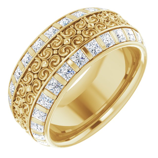 3.12 Carat Princess Cut Diamond Eternity Band Ring - Vintage Inspired Wedding Band for Women, Perfect for Anniversary, Engagement, and Special Occasions
