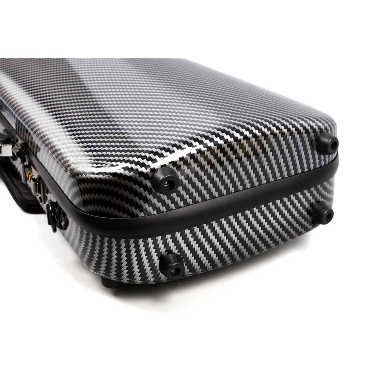Premium 4/4 Full Size Carbon Fiber Oblong Violin Case - Hard Shell Rectangle Design with Soft Padding, Back Straps & Music Sheet Bag (Black with Code Lock) - Perfect for Professional Musicians, Travel & Storage Protection