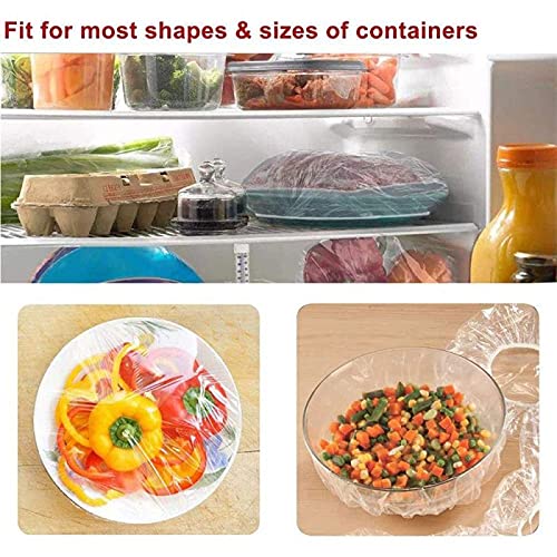 Reusable Elastic Food Storage Covers - 100pcs Stretchable Plastic Wrap for Bowls, Plates & Containers | Eco-Friendly Kitchen Organizer for Leftovers & Meal Prep